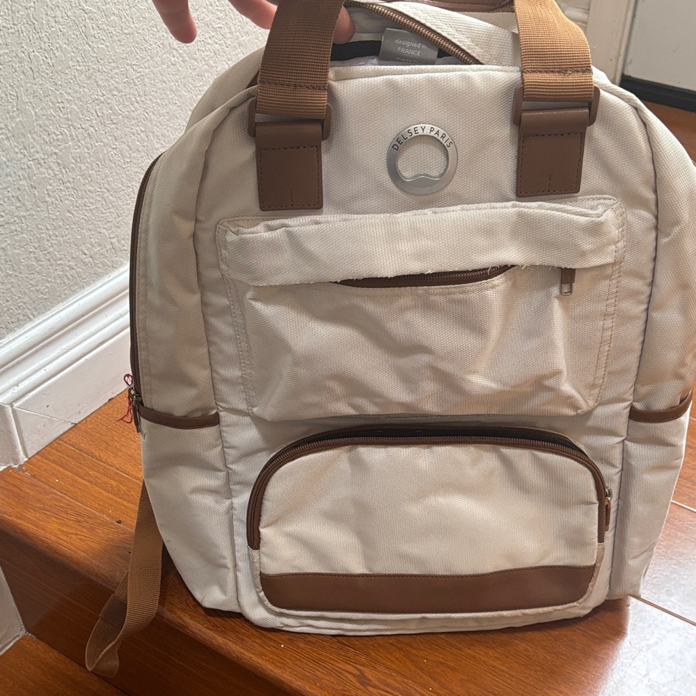 Elegant Cream and Brown Backpack